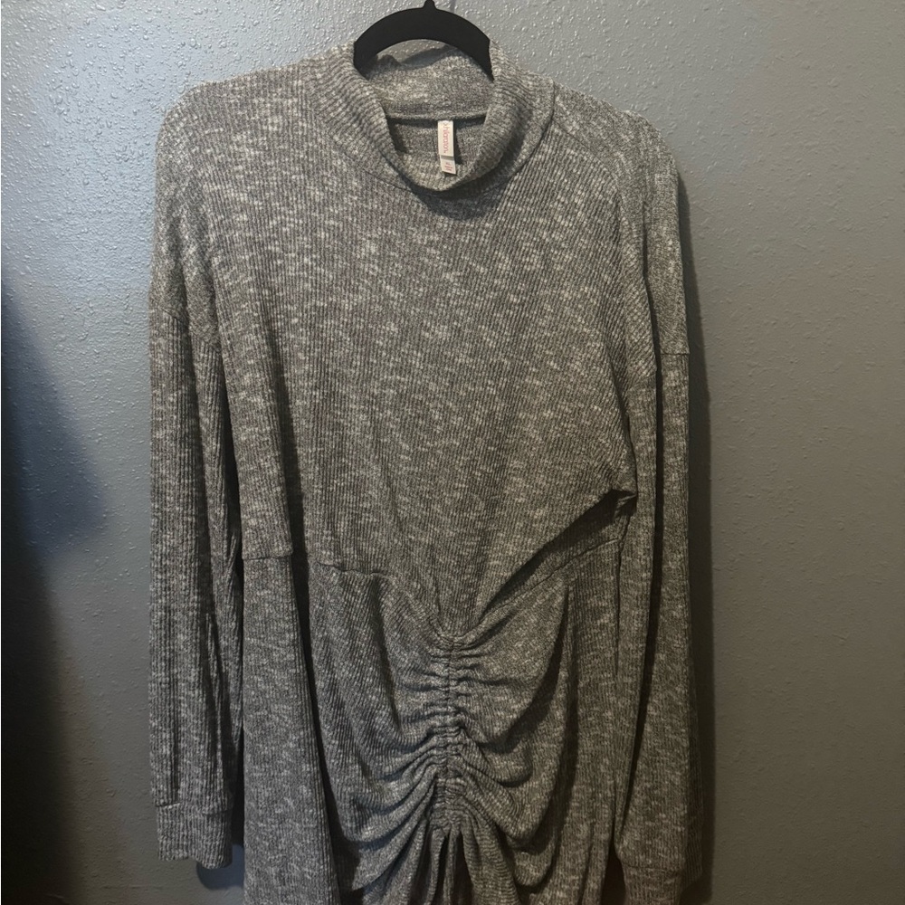 Gray Ruched Women Top